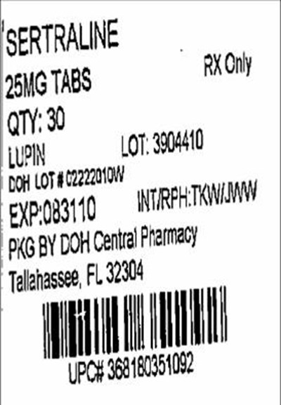 Label Image For 25mg Tablets (Sertraline 25mg(lupin))